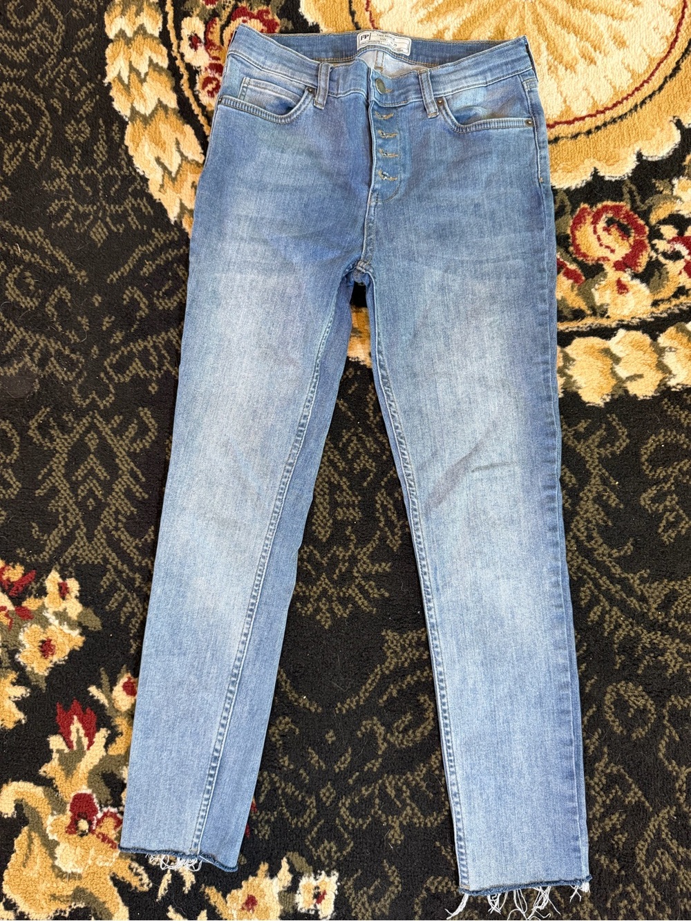 Free People High waisted ankle cropped stretchy Women's Blue Denim Jeans